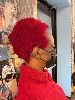 This vibrant red was applied by Kassy P.