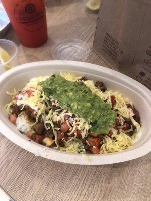 Steak burrito bowl