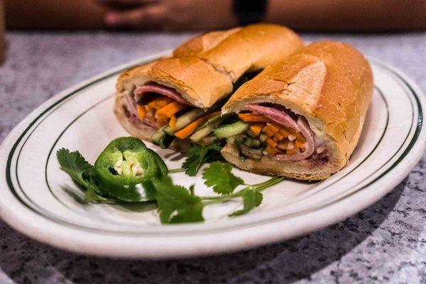 Classic banh mi sandwich.