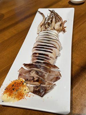 Whole grilled squid