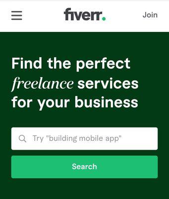 Screenshot of Fiverr website