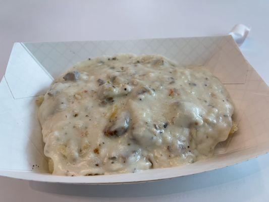 Biscuit and sausage gravy.