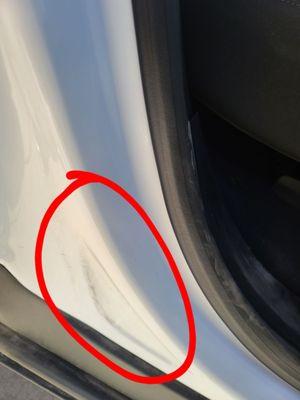 Passenger door jam not wiped