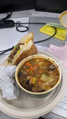 Minestrone soup, kind of oily