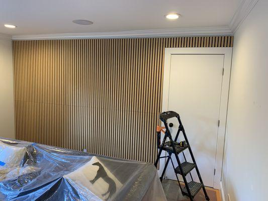 instal soundproof wood deco panels.