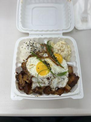 Braised pork belly loco moco