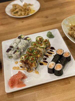 Tuna Avocado roll, Gangnam Style Roll, Salmon Roll