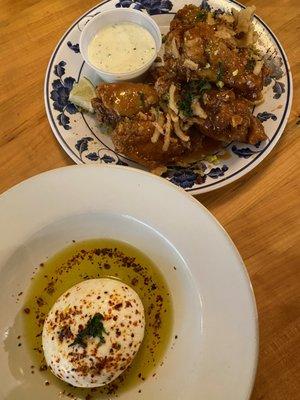 Burrata and Central Wings