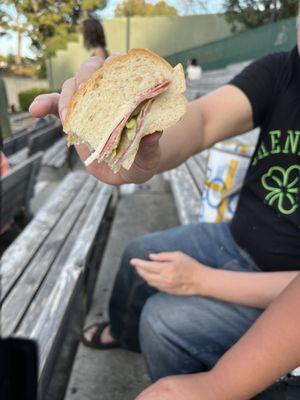 Bread....barely any meat. Wtf is this.