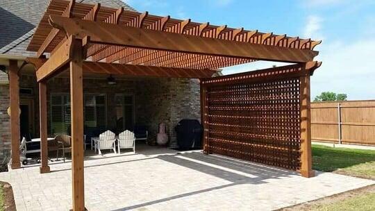 Here's one of the pergolas that The Gardentown staff put together. Great shade in the summer time and multi-purposeful in other seasons.