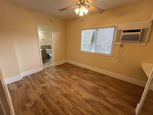 Bedroom and bathroom