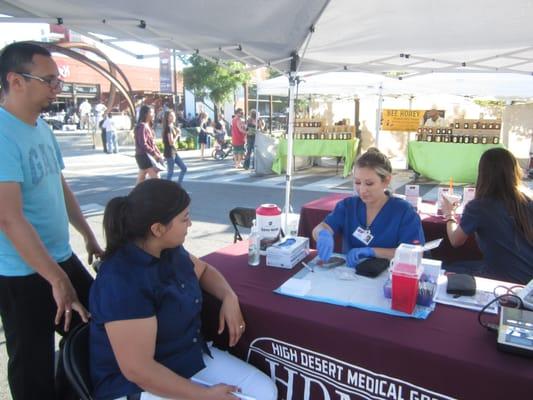 Giving free Health Screenings at the Farmers' Market in Lancaster! Check out our website or Facebook page for other locations.