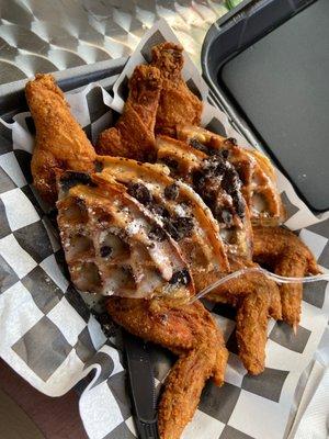 Oreo waffles and chicken