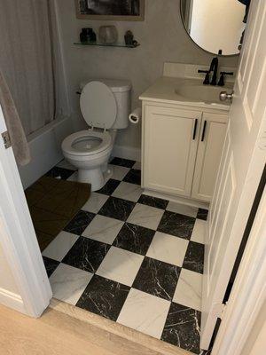 Bathroom #2 tiling (prior was tile)