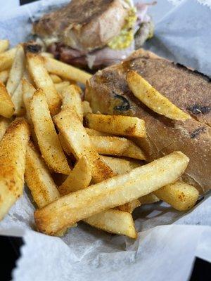 Cuban Sandwich and Cajun Fries