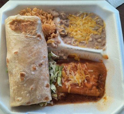 Enchilada/burrito combo, yum