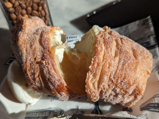 Inside the lemon meringue cruffin