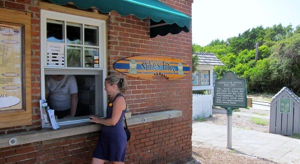 This snack shop is located in the former generator house of the Cape Fear Lighthouse