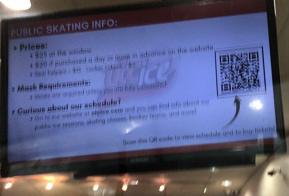 Public skate info also online utcice.com