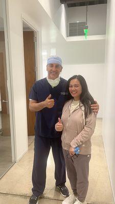 Dr. Pirnazar and I right after my quick and painless lasik procedure.