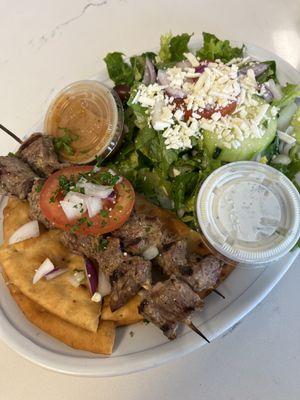 Lamb Souvlaki (with Greek Salad)