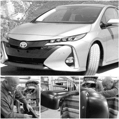 2017 Toyota Prius body repair process.