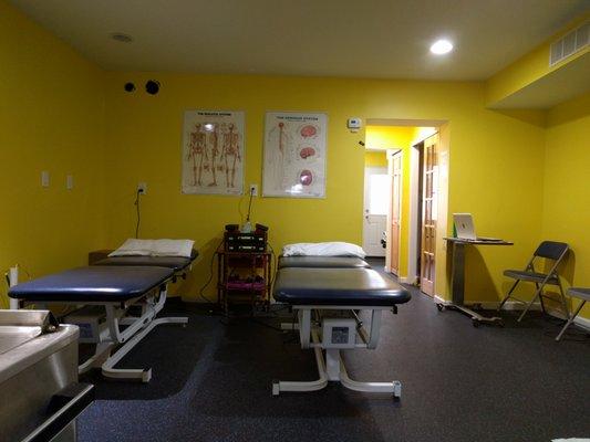 Manual therapy area, our therapists use a variety of manual therapy techniques to help you recover faster than just exercise alone.