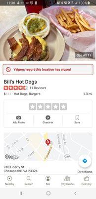 Old location of Bill's Hot Dogs