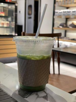 Ice Iced Matcha Latte with Soy Milk