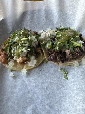 Polo and carne asada tacos.