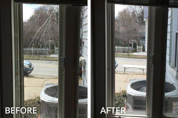 Broken window repair.