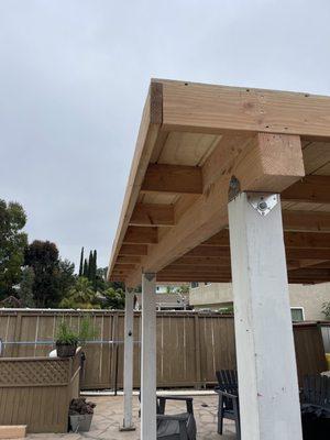 Rebuilt patio cover.