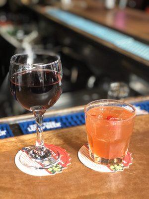 Cheers! Pinot noir & old fashioned