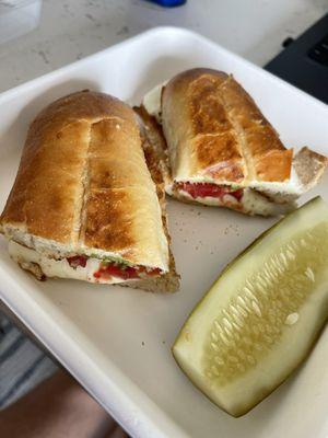 Caprese Panini with a pickle