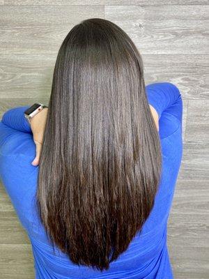 Brazilian blowout and haircut