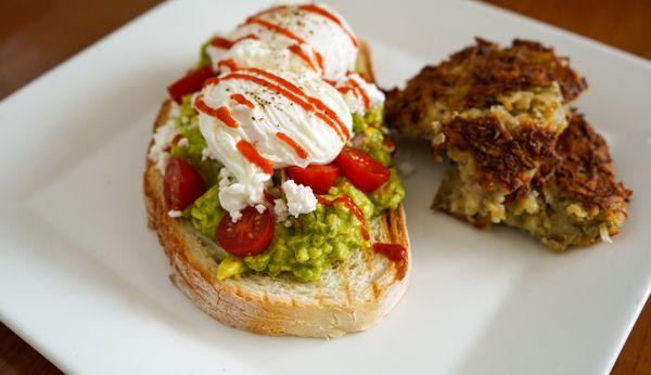 Avocado and poached egg toast