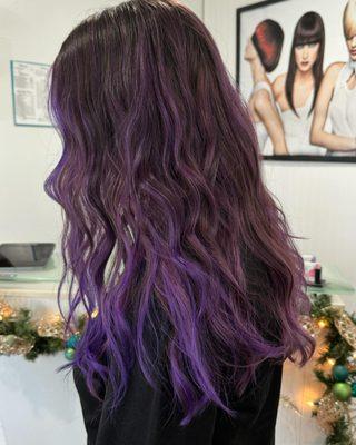 Purple Balayage, color created by Yessie