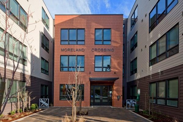 Welcoming courtyard with secured keyless fob entry