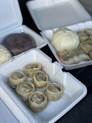 A variety of dumplings