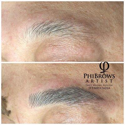 Microblading brows isn't just for women, look how natural it is for men too.