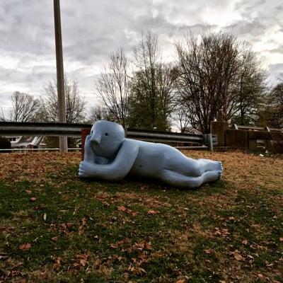 2014-12-20 16.59.52; Big Kids Sculpture on V&E Greenline. I think he's the most chilled of them all. , Memphis TN