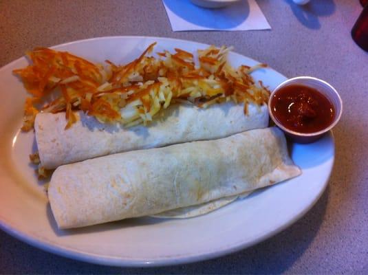 Breakfast burrito with hash browns!!