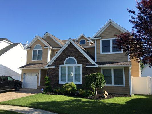 Right side two story addition to detached townhouse, Melville, NY