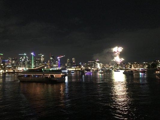 What a unique view of the Space Needle on New Year's Eve!