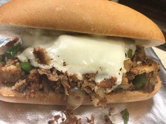 # 32 on the menu  Chicken philliy Or buffalo Chicken philliy..comes with onion, green peppers grilled with the meat, Swiss cheese and Mayo.