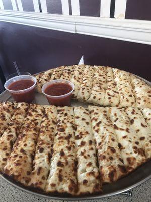 Large cheese sticks.