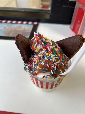 Salted Fudge Brownie Sundae w/ sprinkles