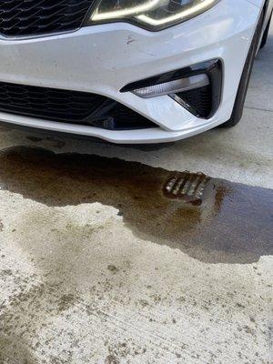 Oil leaked out same day! They blame the car. smh