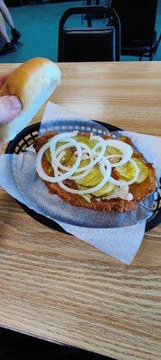 Large tenderloin, almost the size of the average baskets.