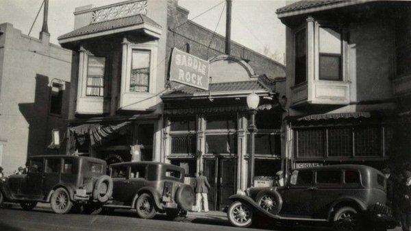 Old historic photo of building before renovations